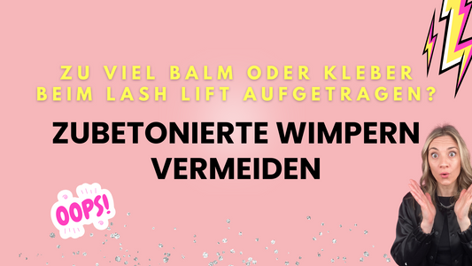 Zubetonierte Wimpern beim Lash Lifting durch zu viel Kleber