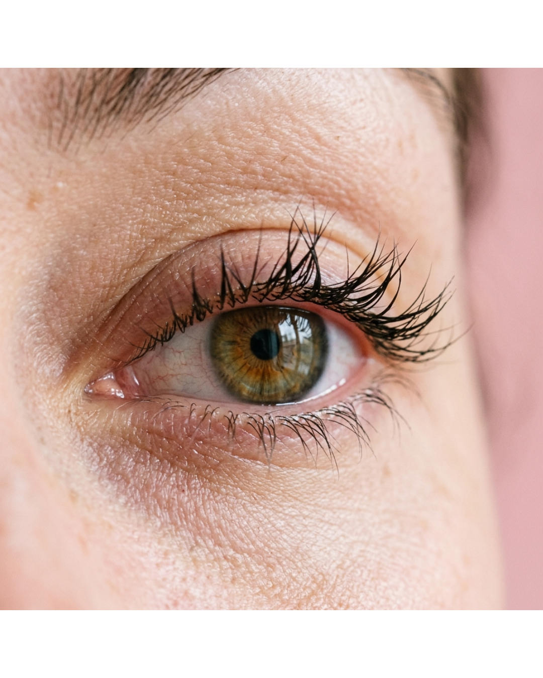 Wimpern stehen wild