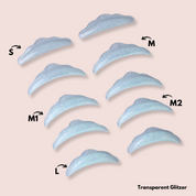 Wimpernlifting Pads mit Glitzer in unterschiedlichen Größen