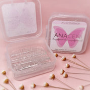 Silicone Pads by Ana Ceni Mix Box in Transparent Silver Glitter