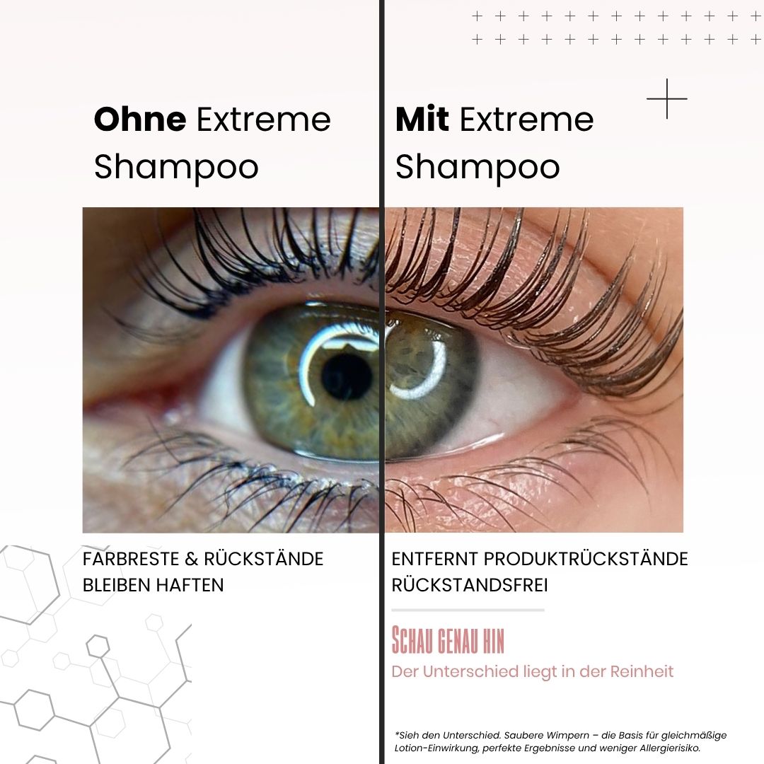 Pflegendes Wimpernshampoo – entfernt Schmutz und Pflege-Rückstände schonend, ideal vor dem Wimpernlifting